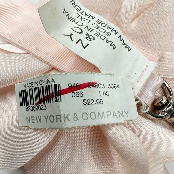 New York & Company Pink Flower Chain Link Belt Silver Tone Large/XL (L/XL) ✨ - Picture 11 of 12